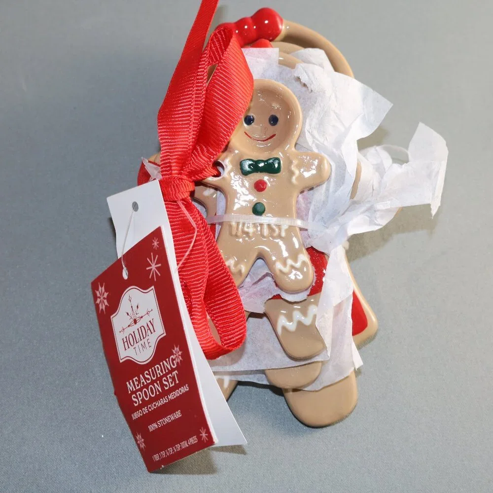 Holiday Time 2025 Christmas Gingerbread Measuring Spoon Set nwt